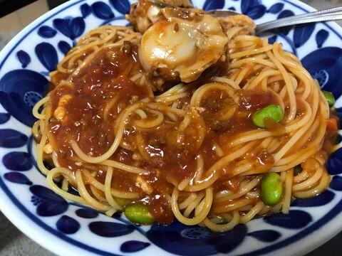 ホタテのトマトパスタ